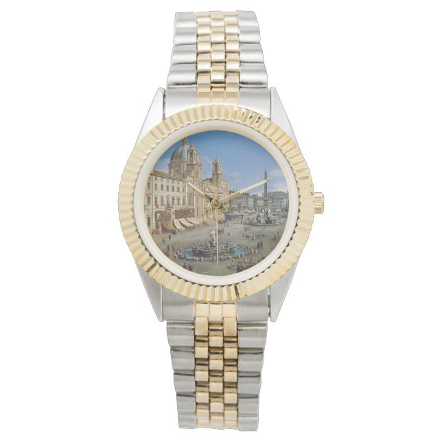 Piazza Navona, relojes de arte de Roma (Anverso)