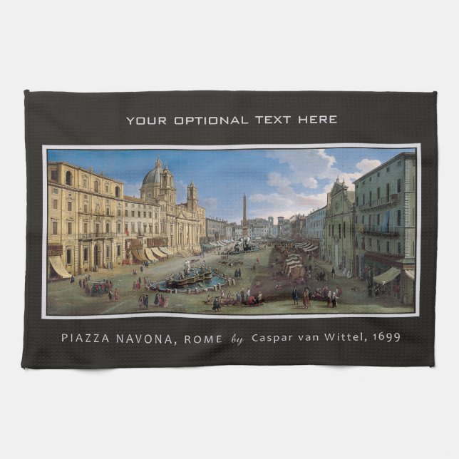 Piazza Navona, toalla de mano personalizado de Rom (Horizontal)