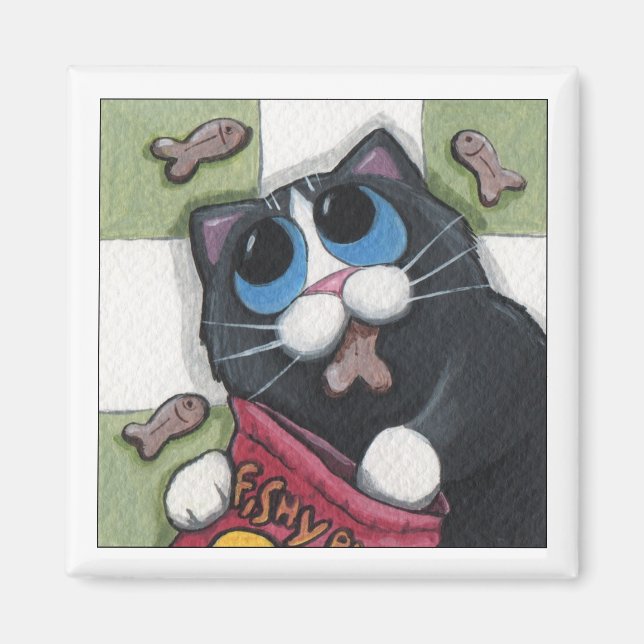 Picaduras de pescado - imán de gato (Frente)