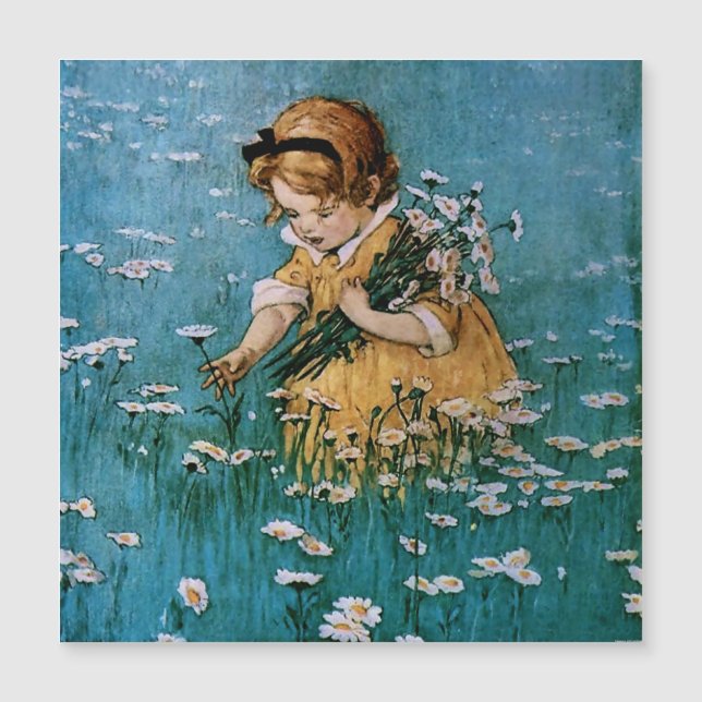 Picando Daisies por Jessie Willcox Smith (Anverso)