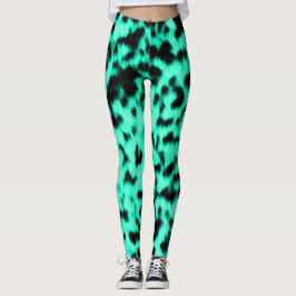 Picante menta Cheetah Rave Love Leggings