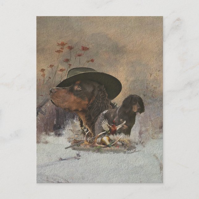 Picardía Spaniel, postal de temporada de caza (Anverso)