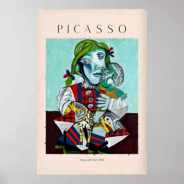 Picasso Maya con muñeca938 Impresión de retrato Ni (Frente)