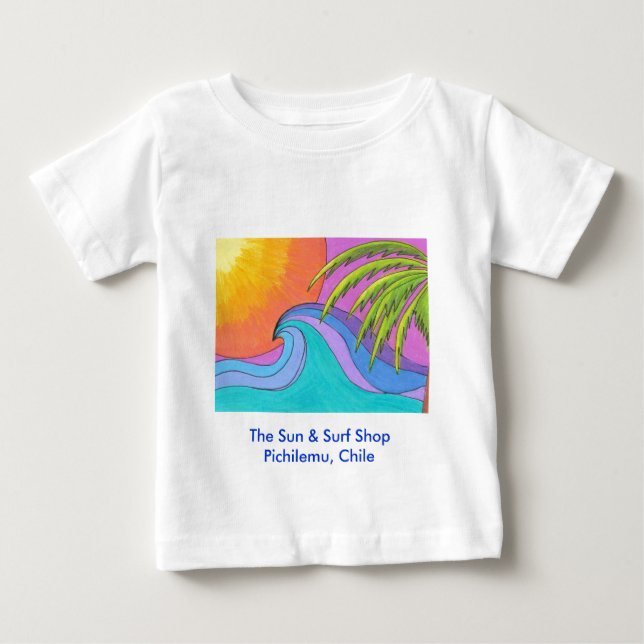 Pichilemu Surf Shop Beach Baby t camisetas (Anverso)