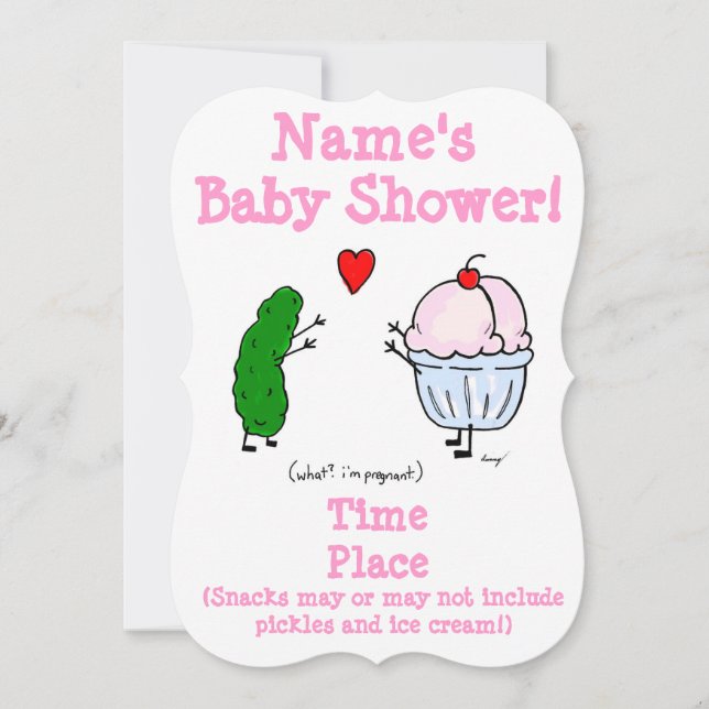 Pickle ama el helado Invitación Baby Shower (Anverso)