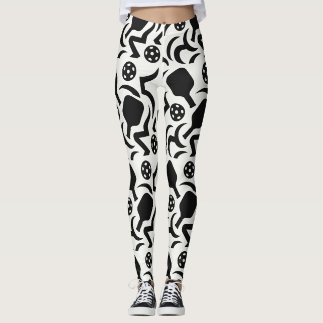Pickleball Abstract Paddle Court Style Leggings (Anverso)