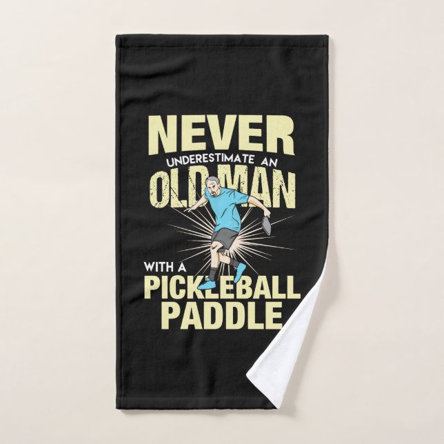 Pickleball - Anciano con una paleta de pickleball (Toalla de mano)