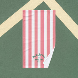 Pickleball Club Social Pink Cabana Stripe