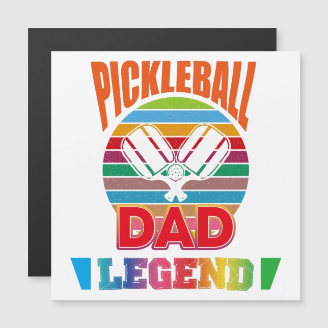 Pickleball Dad Legend Retro Rainbow (Anverso/Reverso)