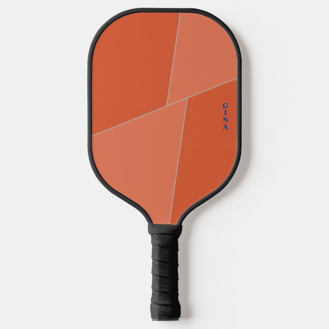 Pickleball Dos palas de bolas de rosca Naranja con nombre (Anverso)