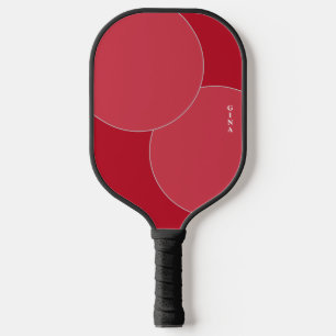 Pickleball Dos palas rojas de baloncesto de tono con nombre