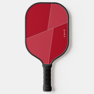 Pickleball Dos palas rojas de baloncesto de tono con nombre