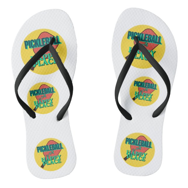 Pickleball es mi lugar feliz chanclas (Plantilla)