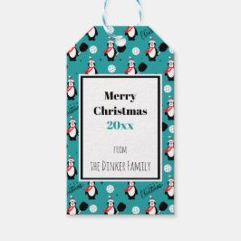🐧 Pickleball Feliz Navidad 🎁 Etiquetas de regalo