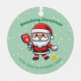Pickleball Feliz Navidad Ornamento metalizado