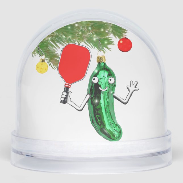 Pickleball Holiday Gift Snow Globe (Anverso)