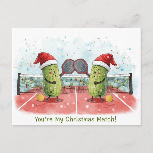 Pickleball Navidad lleva a Santa Claus a la partid (Anverso)