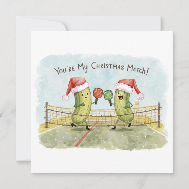Pickleball Navidad lleva a Santa Claus a la partid (Anverso)