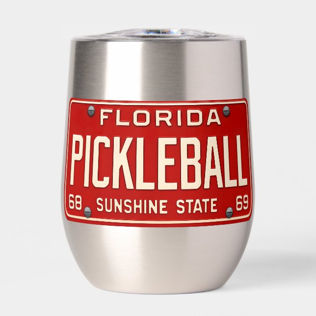 Pickleball Player Fan Retro Florida License Plate (Frente)