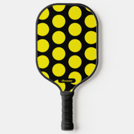 Pickleball Polka negro/amarillo con palas de pellebol