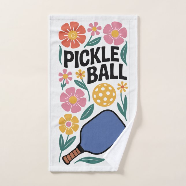 Pickleball Retro Floral Paddle Sports (Toalla de mano)