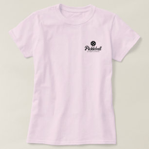 Pickleball rosa a camisetas para damas doble equip