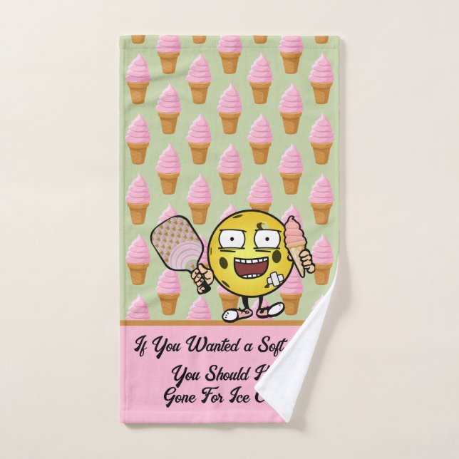 Pickleball Soft Serge Strawberry Pink and Green (Toalla de mano)