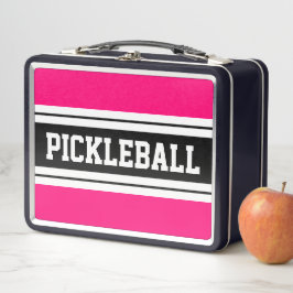 PICKLEBALL Sporty negrita Rayas blancas rosadas