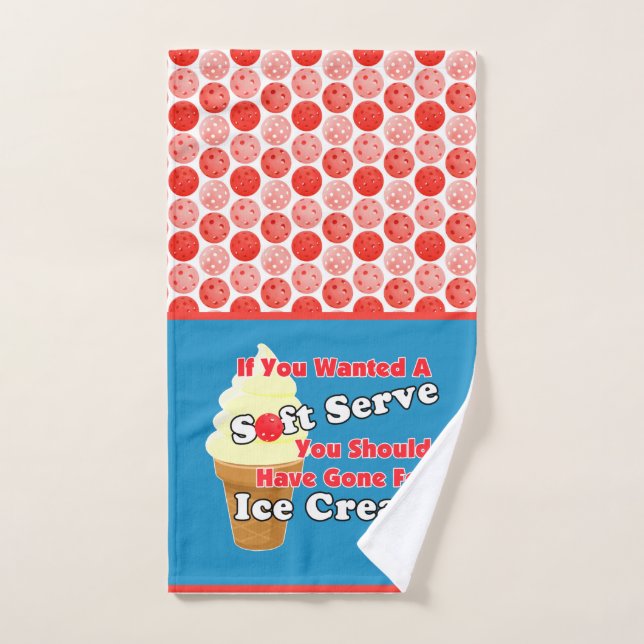 Pickleball Vanilla Soft Serve Cono Rojo Azul Blanc (Toalla de mano)