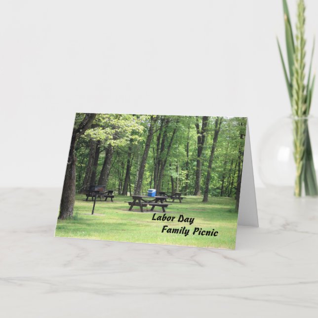 Picnic de la familia de tarjetas de trabajo (Anverso)