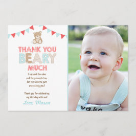 Picnic del oso de Teddy Gracias Tarjeta Osito de T