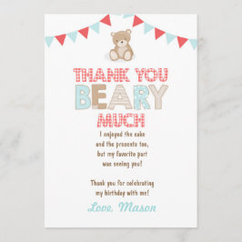 Picnic del oso de Teddy Gracias Tarjeta Osito de T