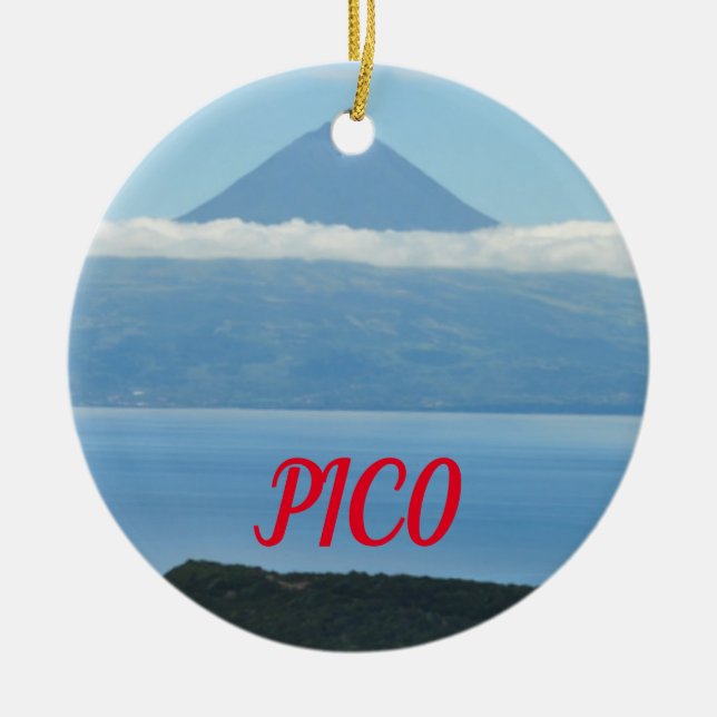 Pico Azores Ornamento Panorámico de Navidad (Frente)