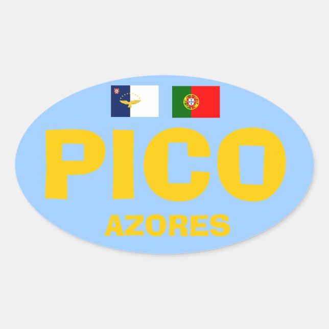 Pico* Azores Pegatina de estilo europeo (Anverso)