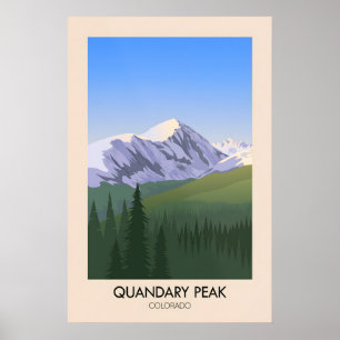 Pico Quandary Colorado EE. UU. Póster de viaje