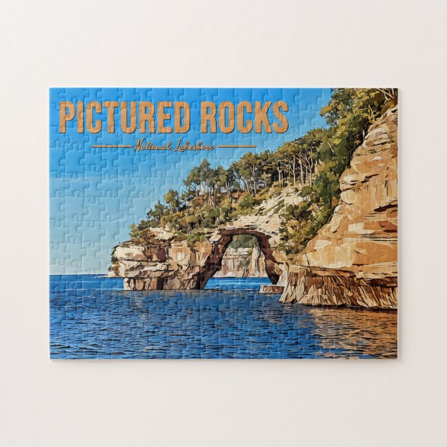 Pictures Rocks National Lakeshore Vintage Puzzle (Horizontal)