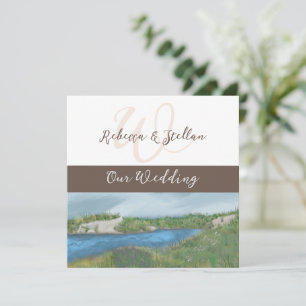 Picturesca Invitación a la boda costera pintada