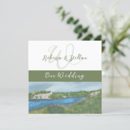 Picturesca Invitación a la boda costera pintada