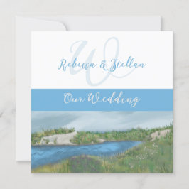 Picturesca Invitación a la boda costera pintada