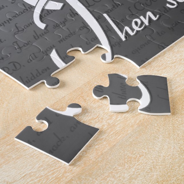 Pida, busque, golpee el rompecabezas cristiano del (Lado)