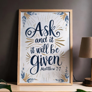 Pide y se te dará Mateo 7:7 Arte de las Escrituras