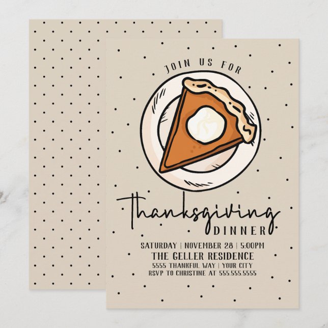 Pie de calabaza de la invitación a la cena de Acci (Anverso / Reverso)