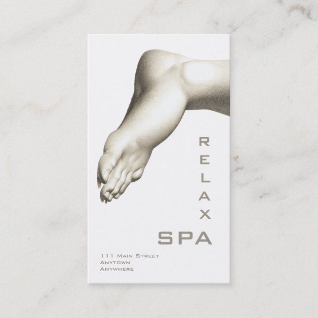Pie elegante - tarjeta para el BALNEARIO, (Anverso)