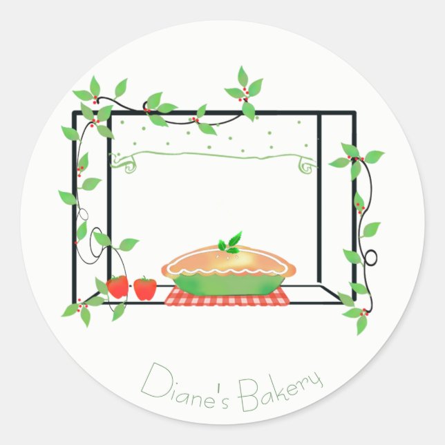 Pie en el Pegatina de Window Bakery (Anverso)
