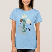 Pie grande en la camiseta del pueblo P