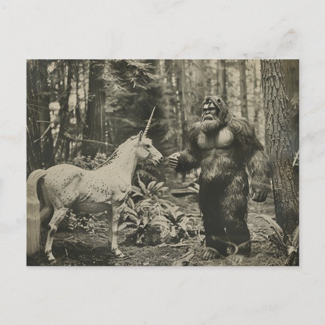 Pie grande y postal de Unicornio (Anverso)