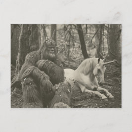 Pie grande y postal fotográfica unicornio