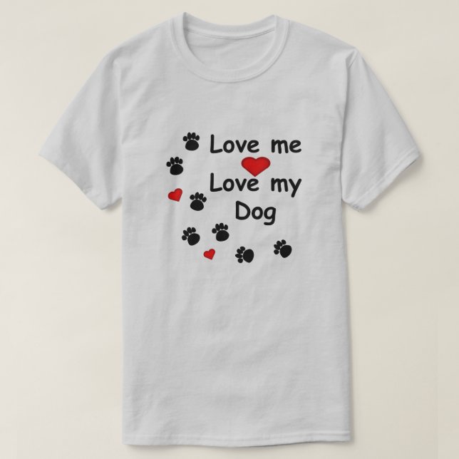 Pie Tracks Me Aman Mis Corazones De Perro Camisa D (Diseño del anverso)