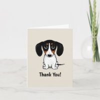 Piebald Dachshund Gracias Tarjeta De Saludo Person