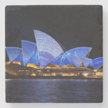 Australia Sydney Opera House De Noche Posavasos